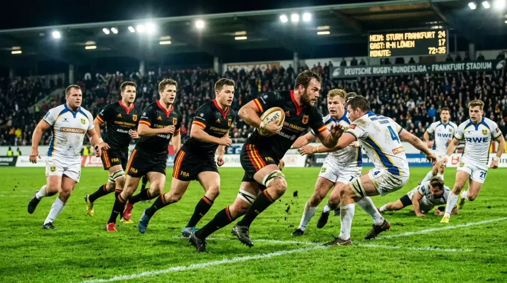 Mannschaft mit klarem Spielfluss drängt im Rugbyspiel nach vorne