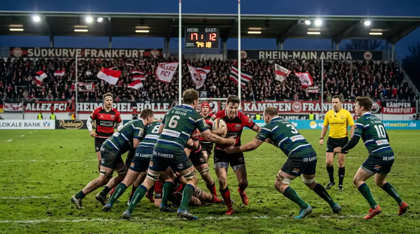 Auswärtsmannschaft verteidigt unter Druck im Rugby