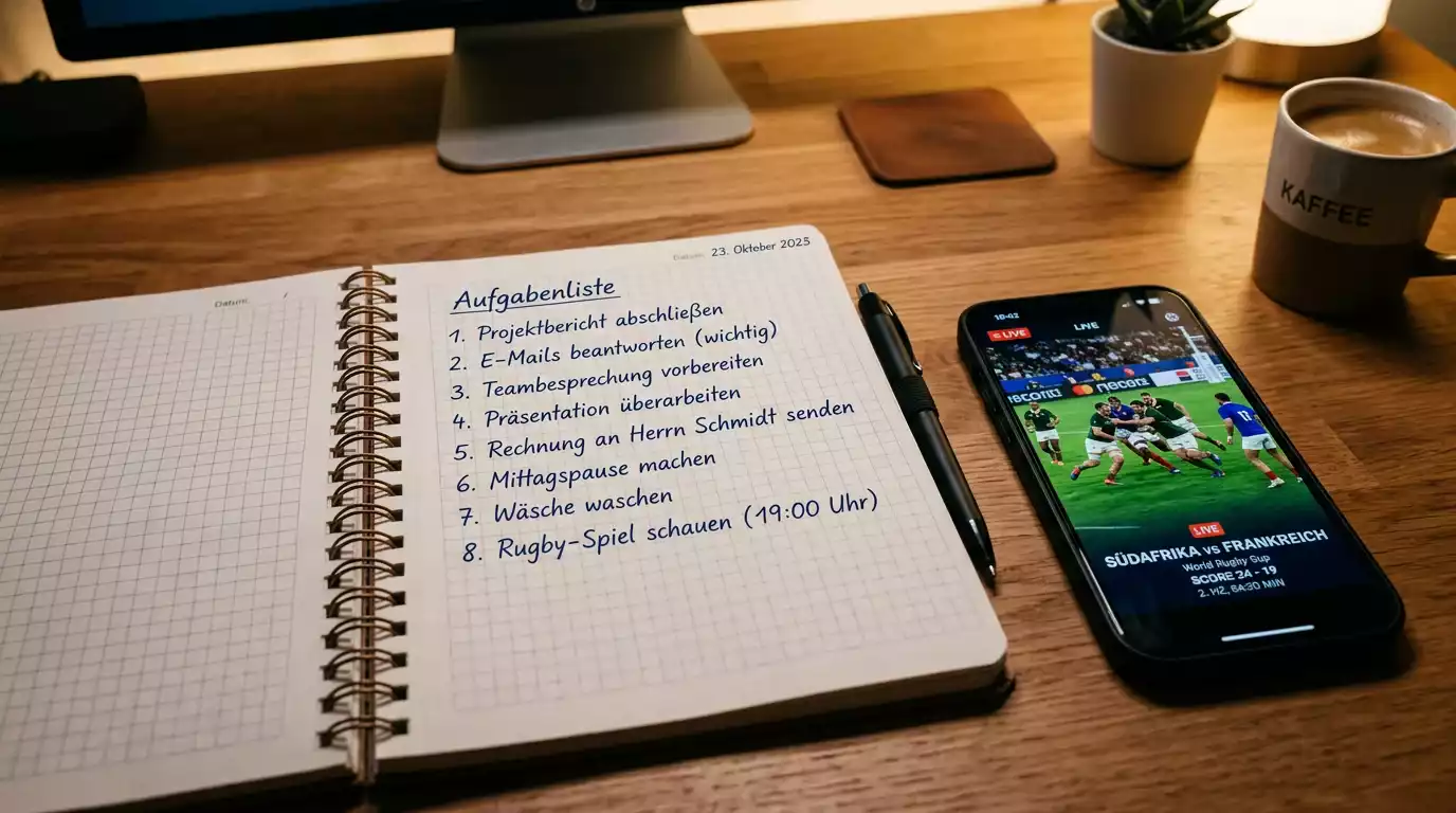 Notizbuch mit fester Routine für Live-Wetten