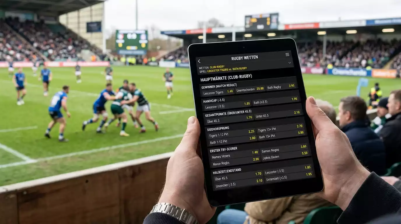 Vielfältiges Wettangebot für ein Klub-Rugbyspiel