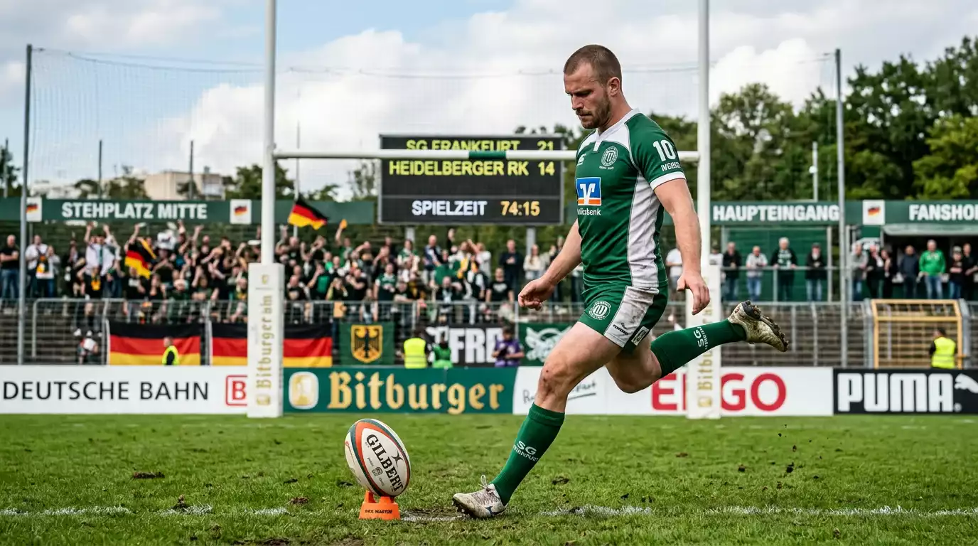 Spielmacher in der Kickposition beim Rugby