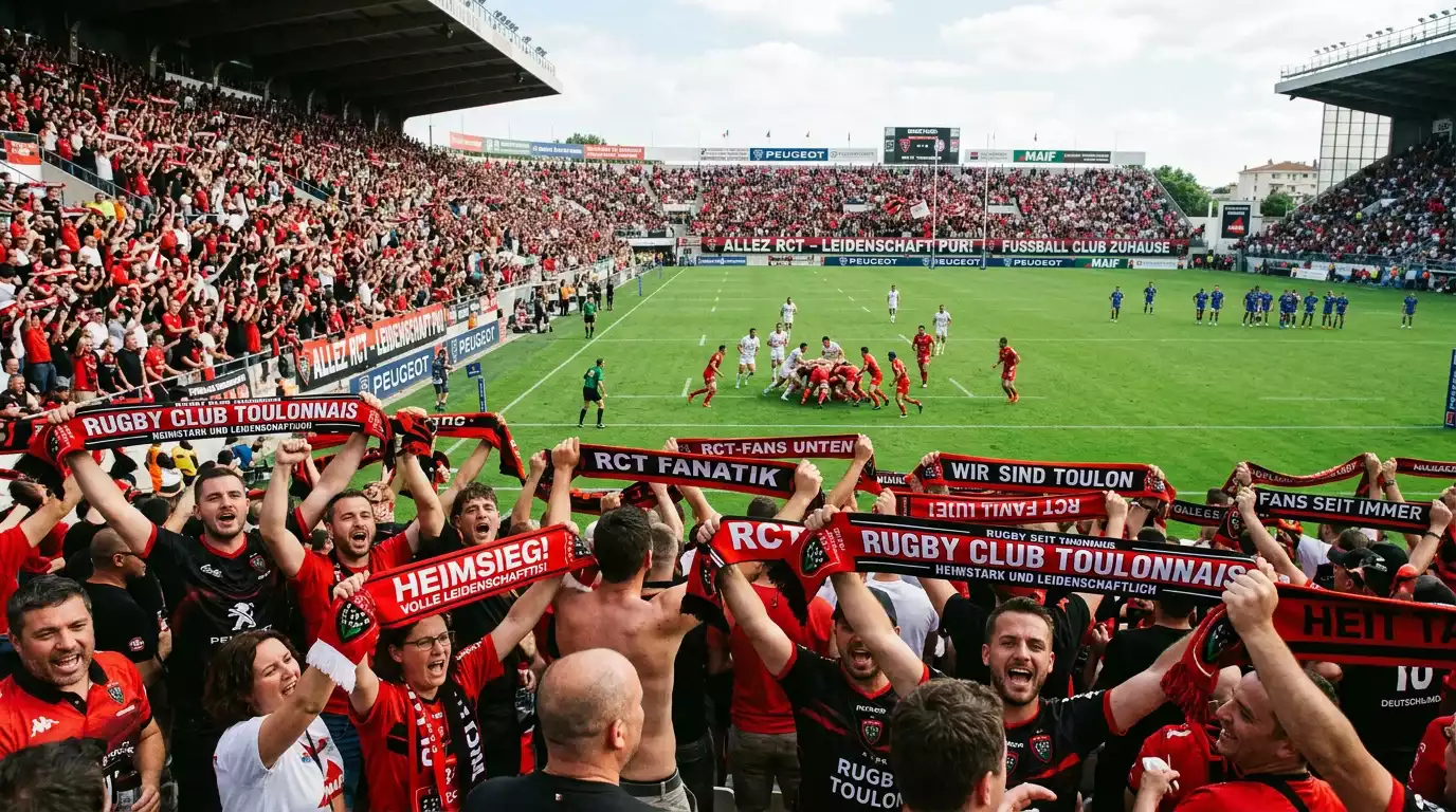 Begeisterte Heimfans bei einem französischen Klubspiel