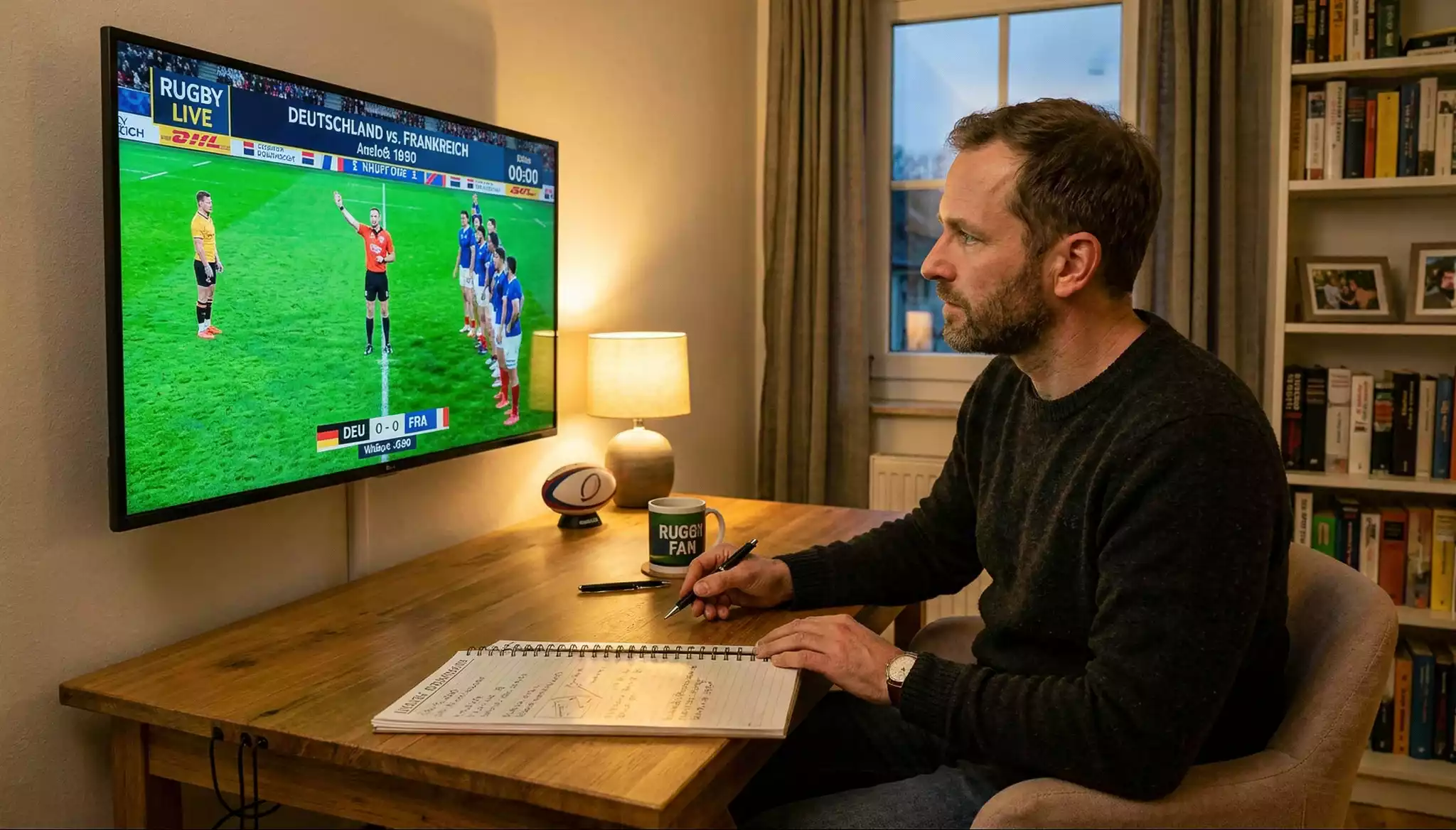 Tipper bewertet den Spielstart eines Rugbyspiels