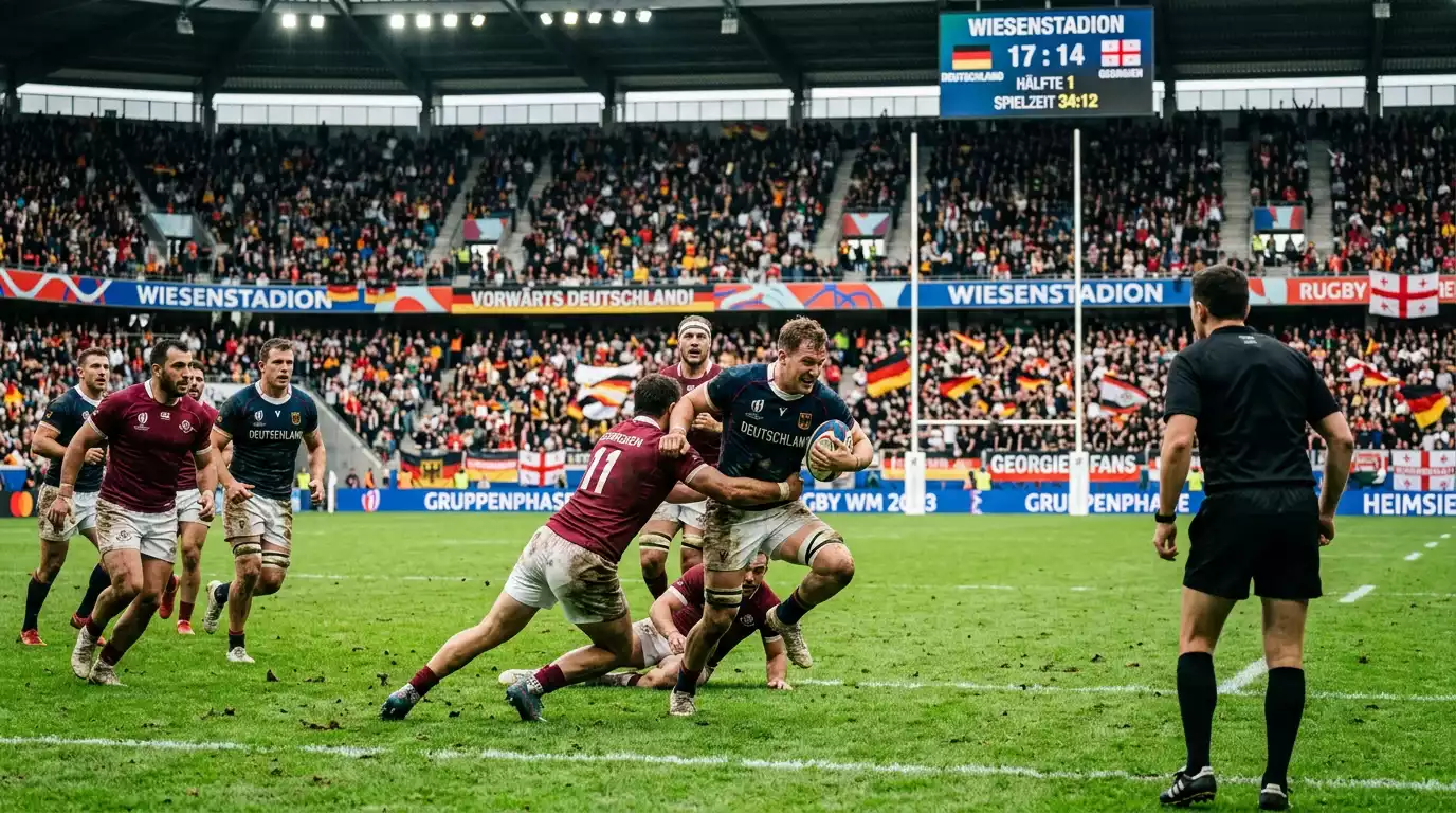 Mannschaften in der Gruppenphase eines Rugbyturniers