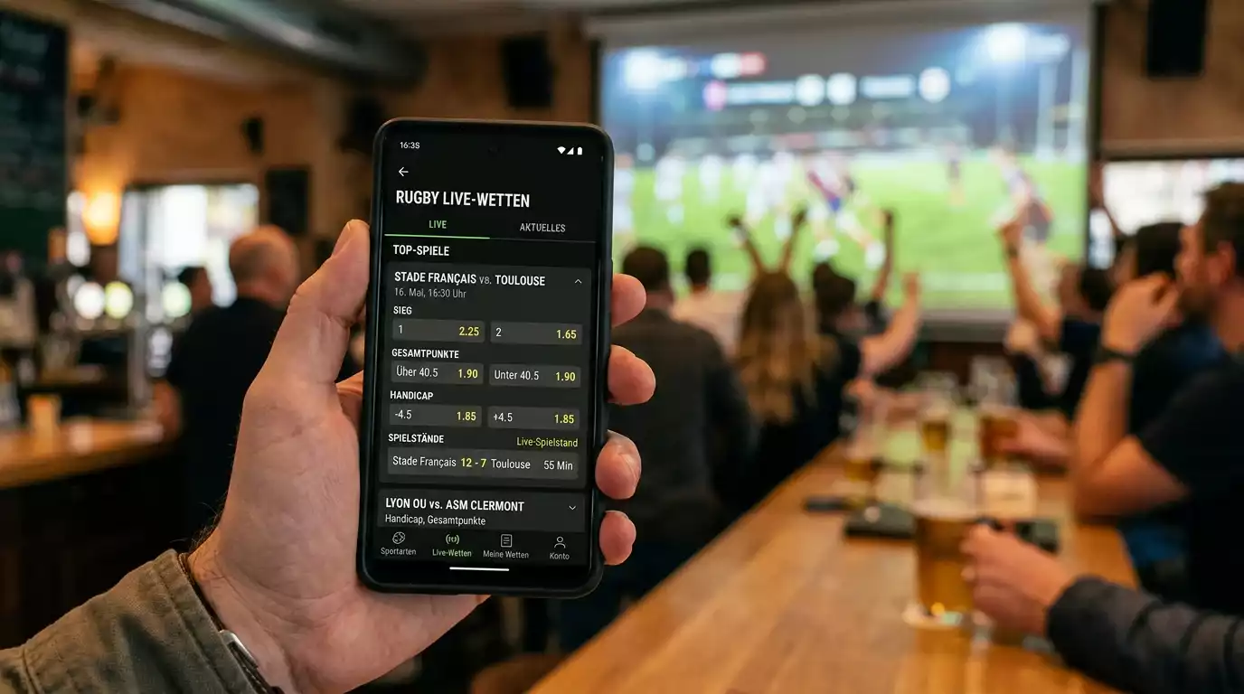Rugby-Märkte in einer französischsprachigen Wett-App