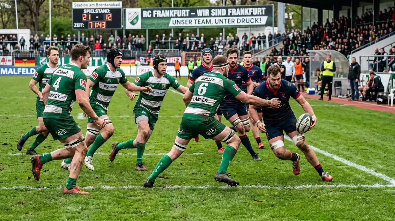 Mannschaft verteidigt in Unterzahl im Rugby