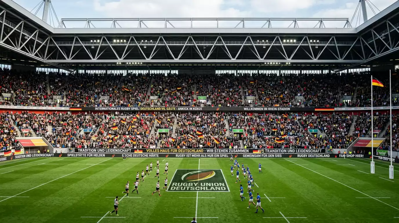 Volles Stadion bei einem grossen Rugbyspiel