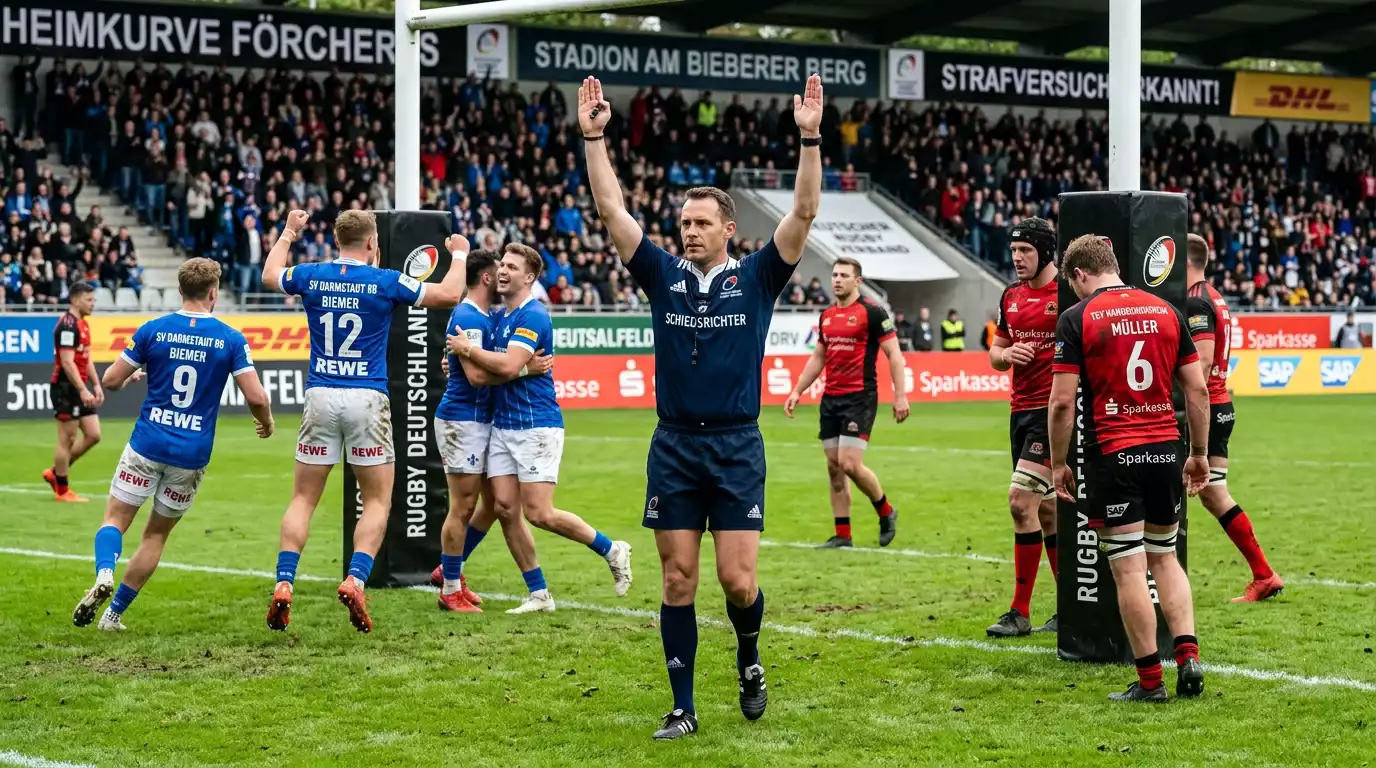 Schiedsrichter erkennt einen Straftritt-Versuch an