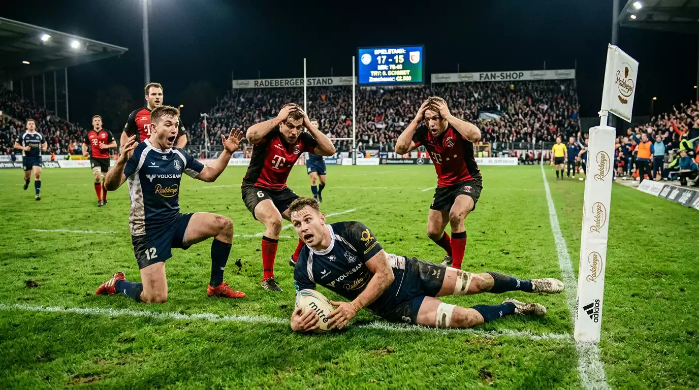Seltener Punktemoment in einem Rugbyspiel