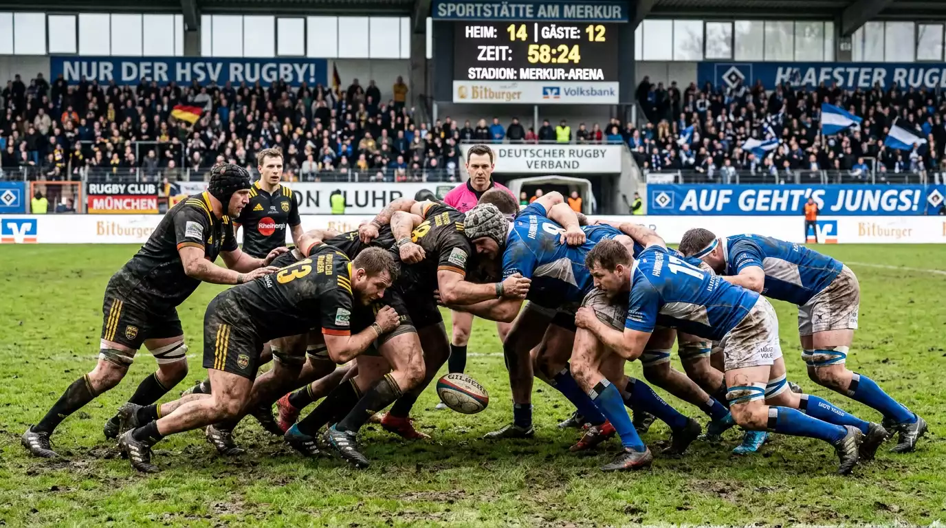 Geschlossenes Gedränge im Rugby Union