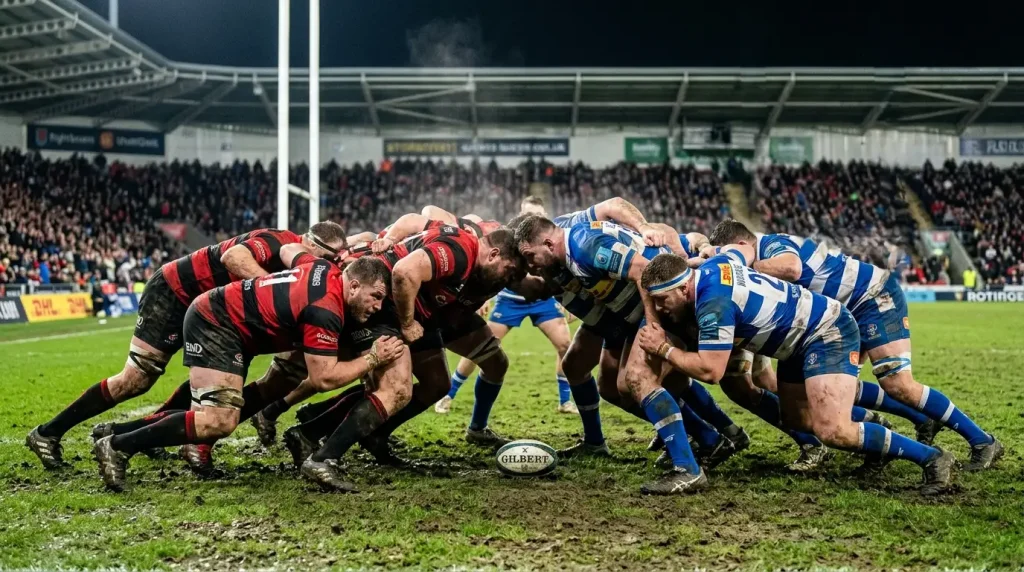 Gedränge und Standardsituation als Spielmechanik im Rugby