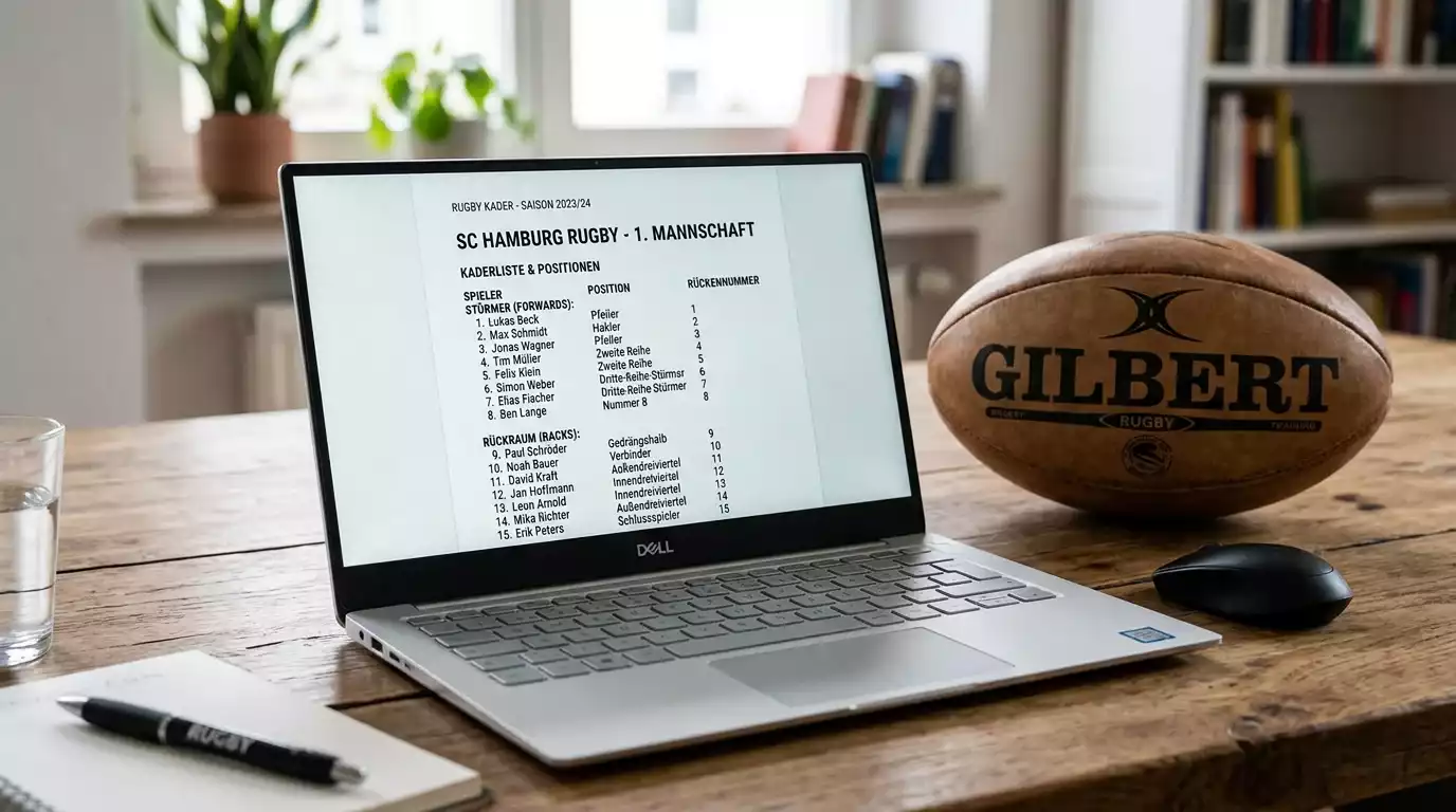Überprüfung der Mannschaftsaufstellung im Rugby