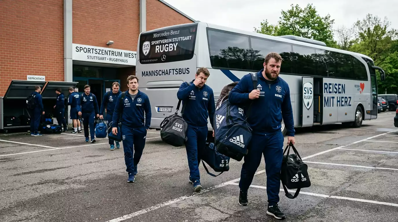 Rugbymannschaft reist zu einem Auswärtsspiel