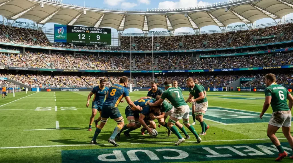 Internationales Rugbyspiel bei einem grossen Weltturnier in Australien