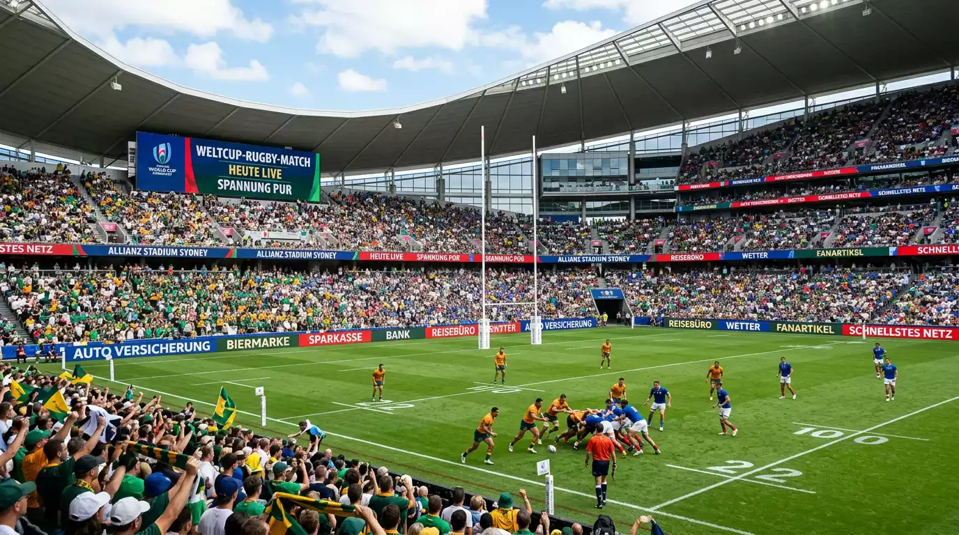 Modernes Stadion bei einem grossen Rugby-Weltturnier