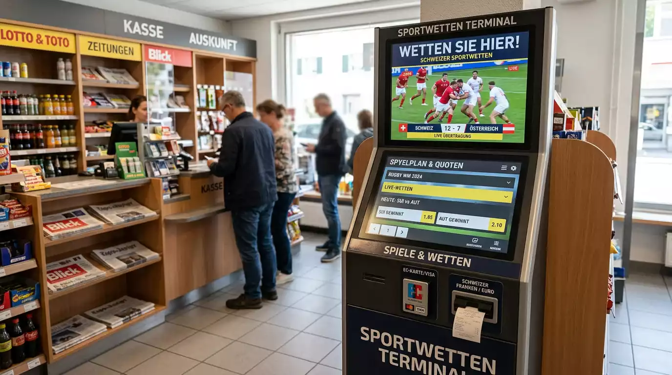 Wettterminal an einer Schweizer Verkaufsstelle