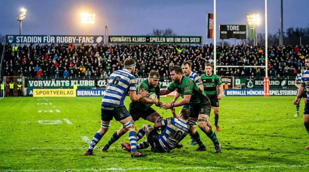 Klub-Rugbyspiel einer multinationalen Liga